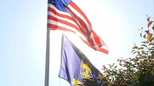 Flag Raising at the Meyers House