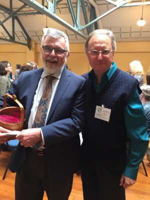 Board President Dennis Evanosky with George Gunn, who is entering his 44th year as the Museum's Curator.